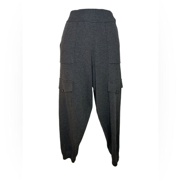 Lark & Gray Knit  Pants Ribbed Ankle faux cargo joggers Size L - Picture 1 of 10